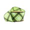 LaRibbons 2 1/2" Wired Ribbon | Black/White Bias Plaid on Green | 10 Yard Roll
